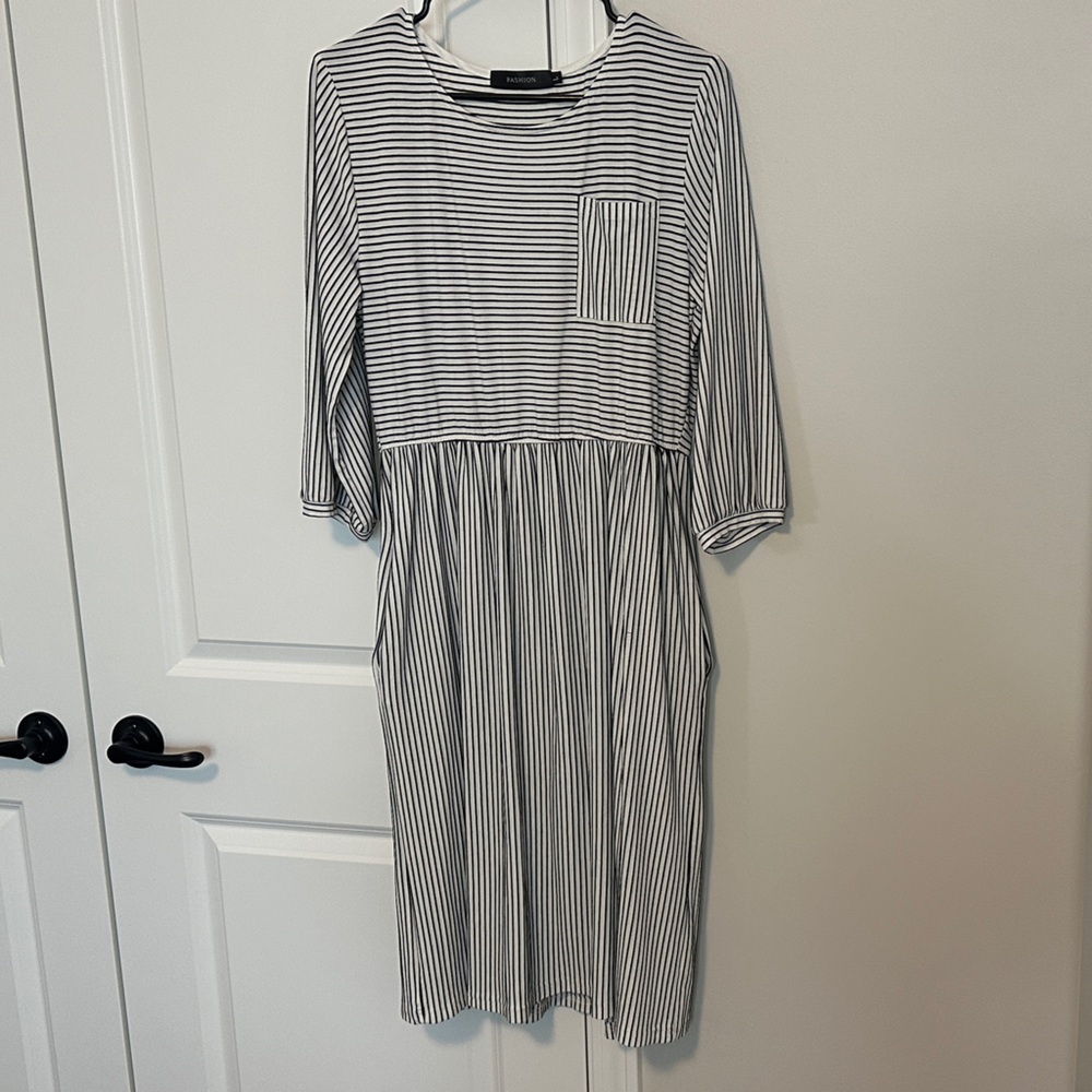Striped Black and White Dress